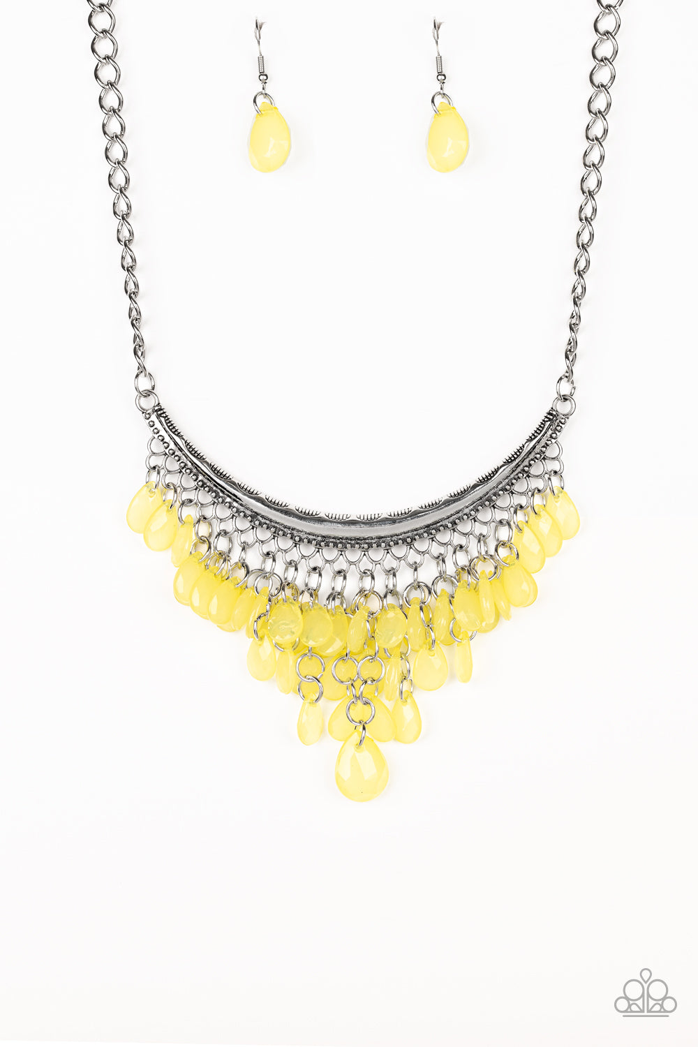 yellow and silver necklace
